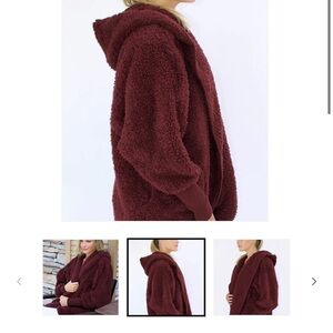 NWT Nordic Beach “Chocolate Cherry” Wine : Burgundy Sherpa Jacket